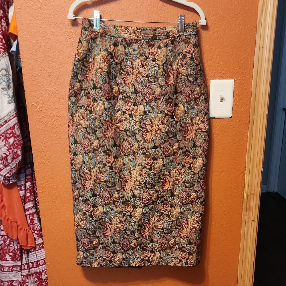 Vintage Stella Louise For KB Bought In Japan Floral Pencil Skirt - Multi Floral
